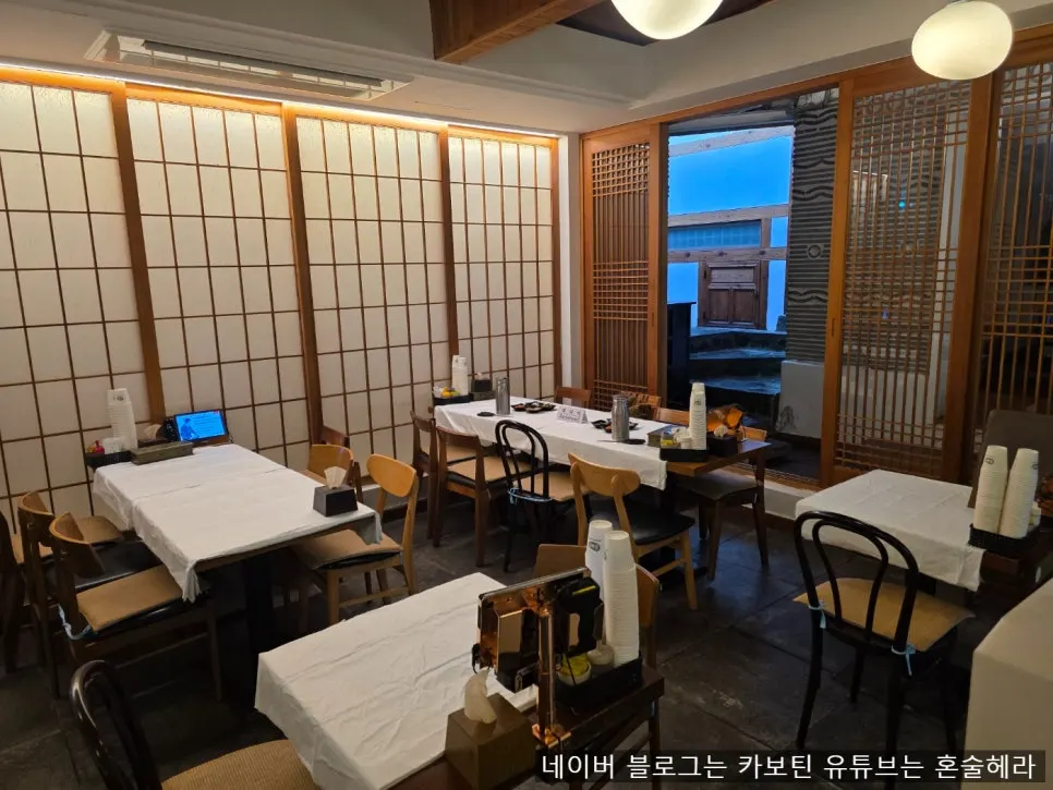 Overview of the Goshine Donghae Makguksu Jongno branch dining hall