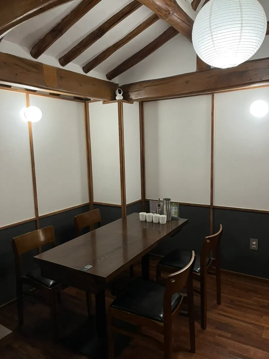 Seating inside Wolhadong's hanok interior