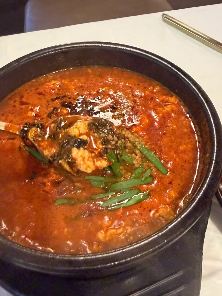 칼칼한 국물의 얼큰초당순두부 클로즈업