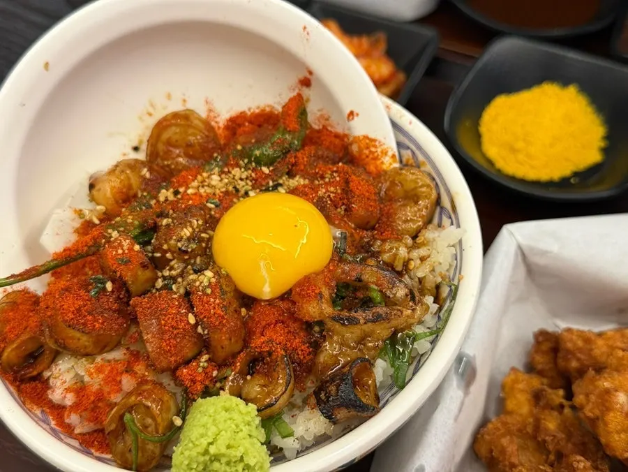 Daechang rice bowl and soba table setting at Insadong Jemyeonso