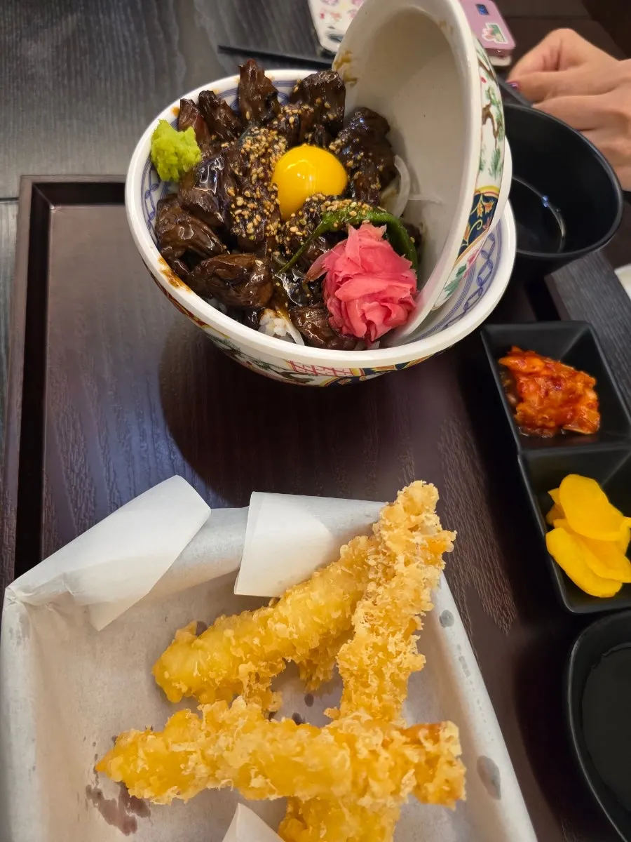 Plate of 3-piece handmade shrimp tempura