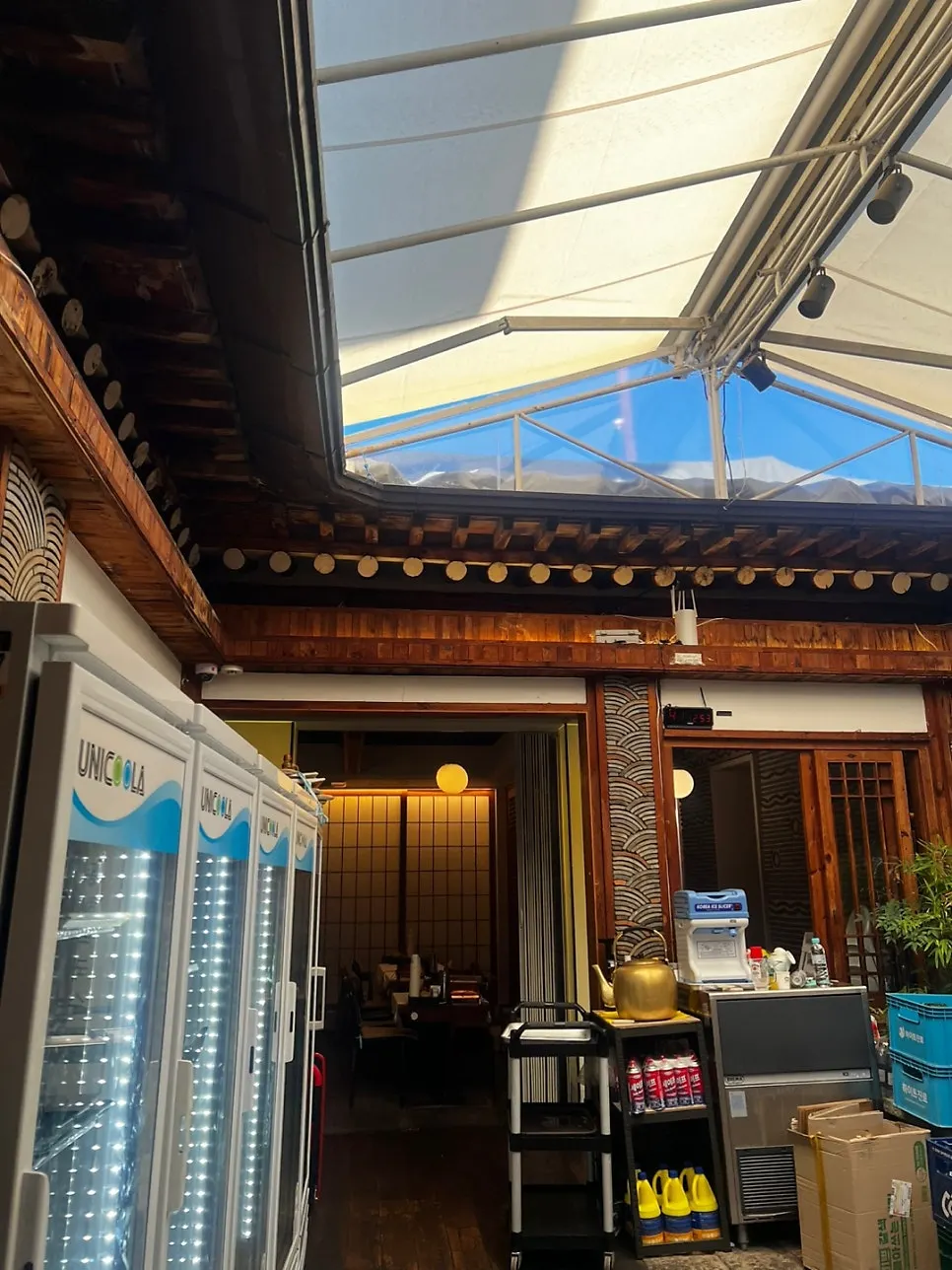 Interior of the hanok-style Insa-dong restaurant