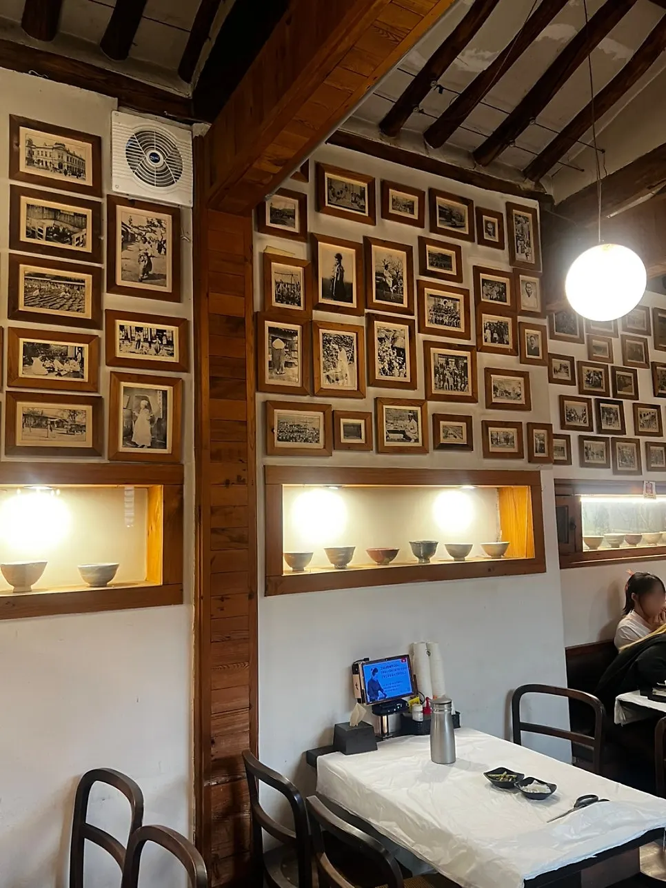 Dining hall seating with Korean-style interior