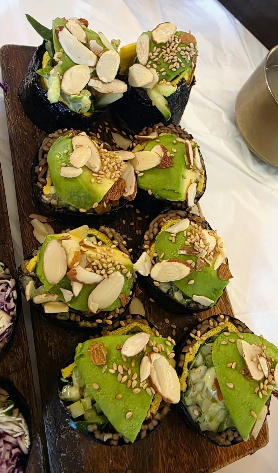 Close-up of the salad buckwheat gimbap
