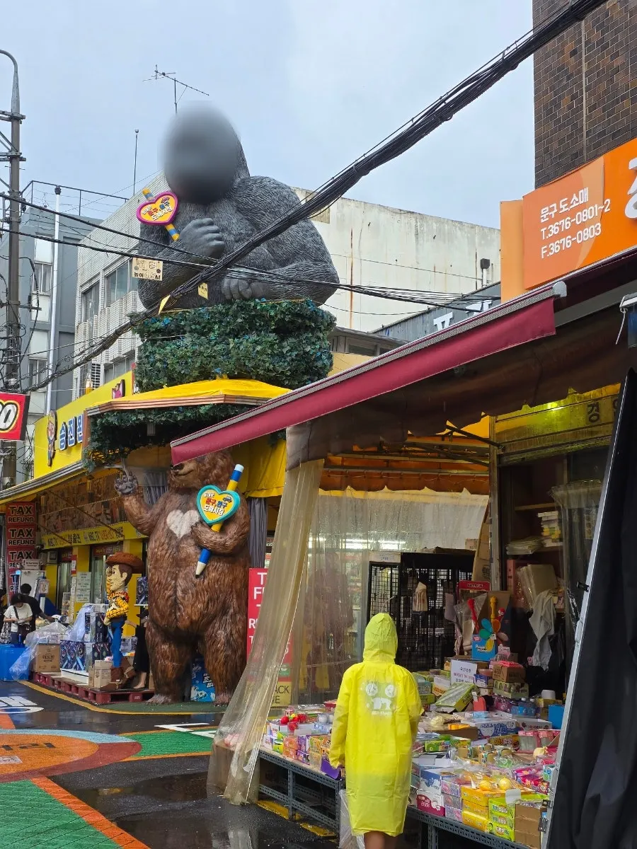 A sightseeing scene at Seoul's Dongmyo Toy Street