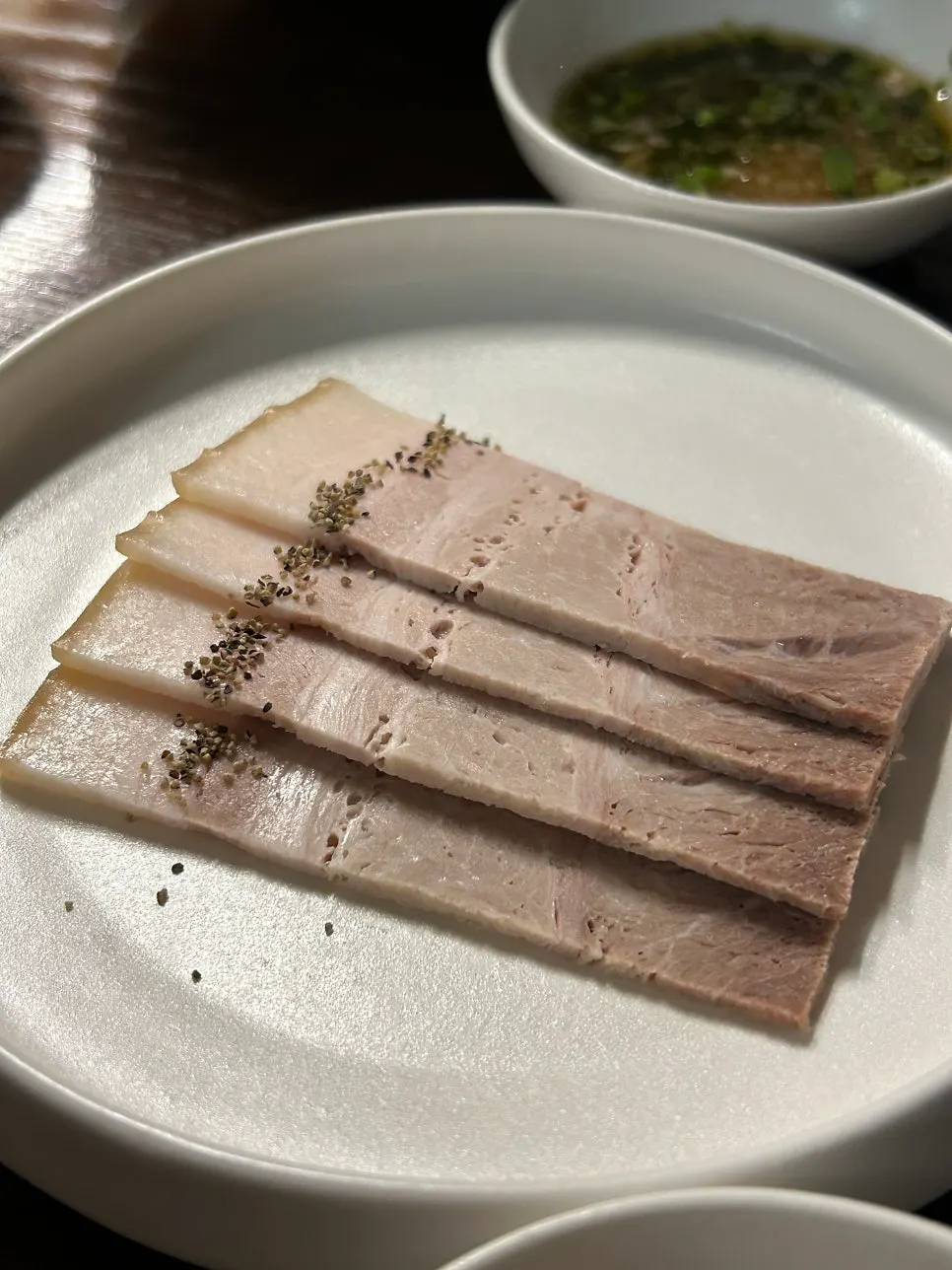Close-up of Wolhadong's kimchi plate
