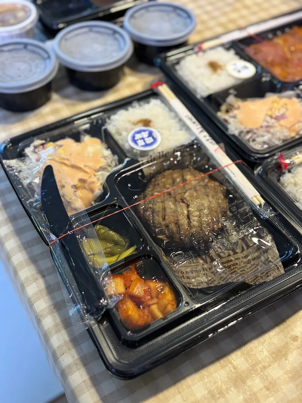 All three lunchboxes placed together