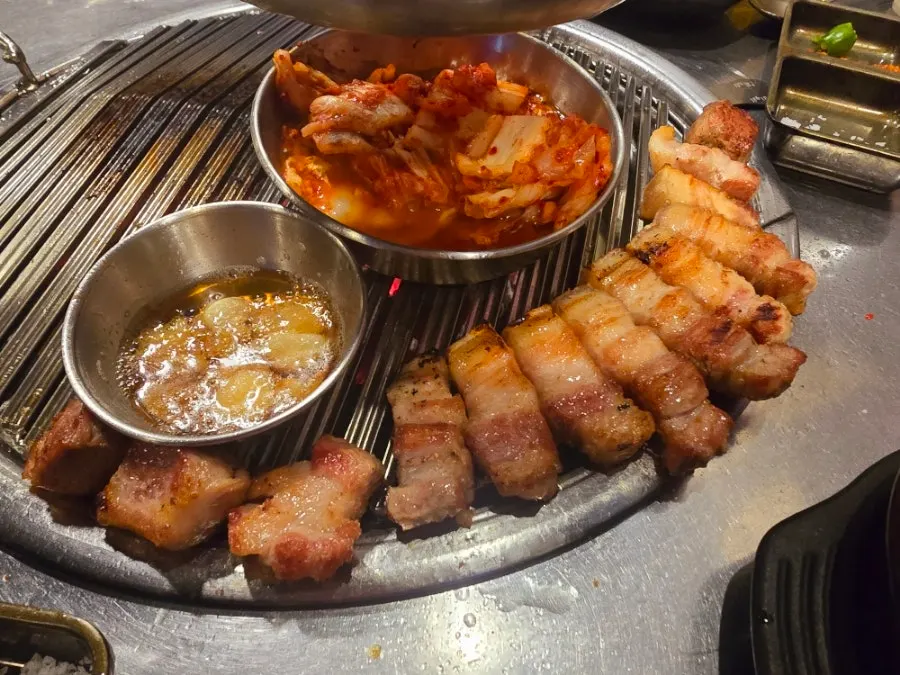 Doenjang jjigae packed with tofu at the BBQ restaurant