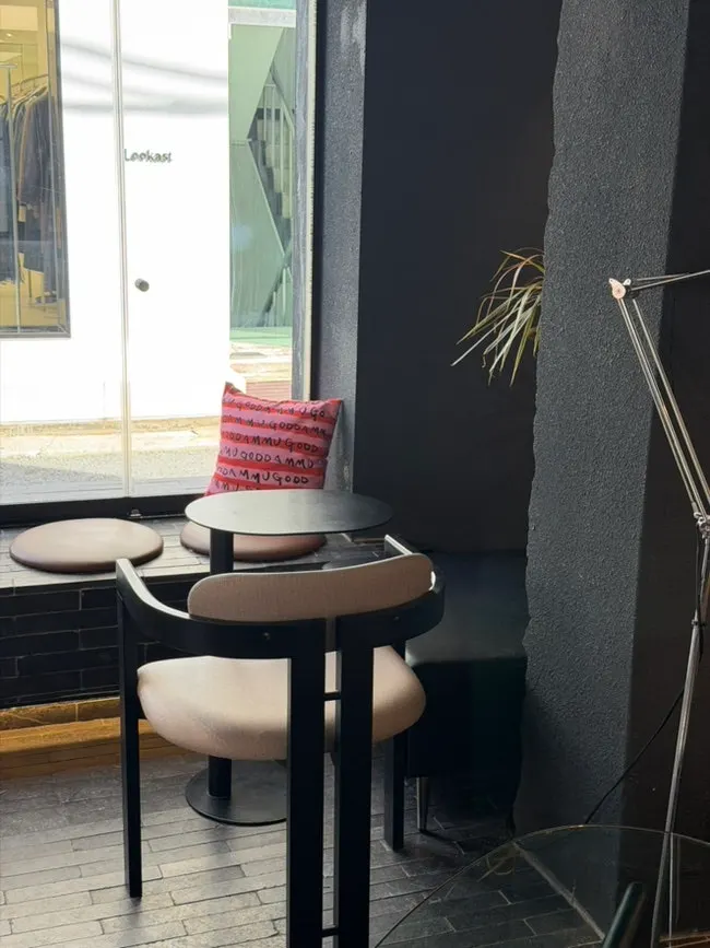 Indoor seating and interior design at Iridescent
