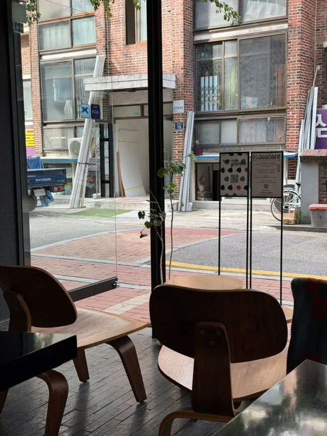 Window seat at Iridescent café