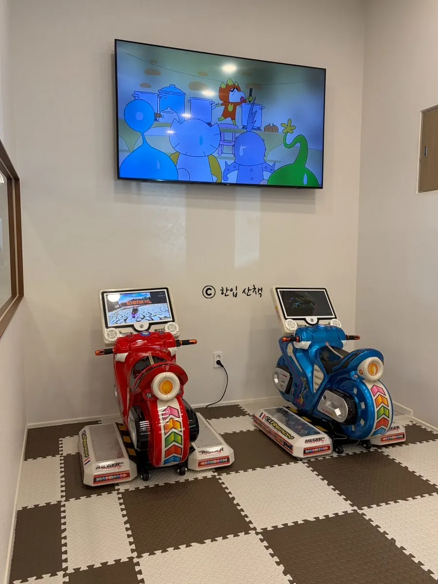 Children's playroom with games set up