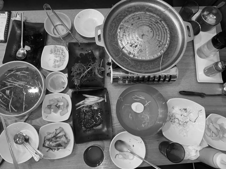Table after finishing the meal