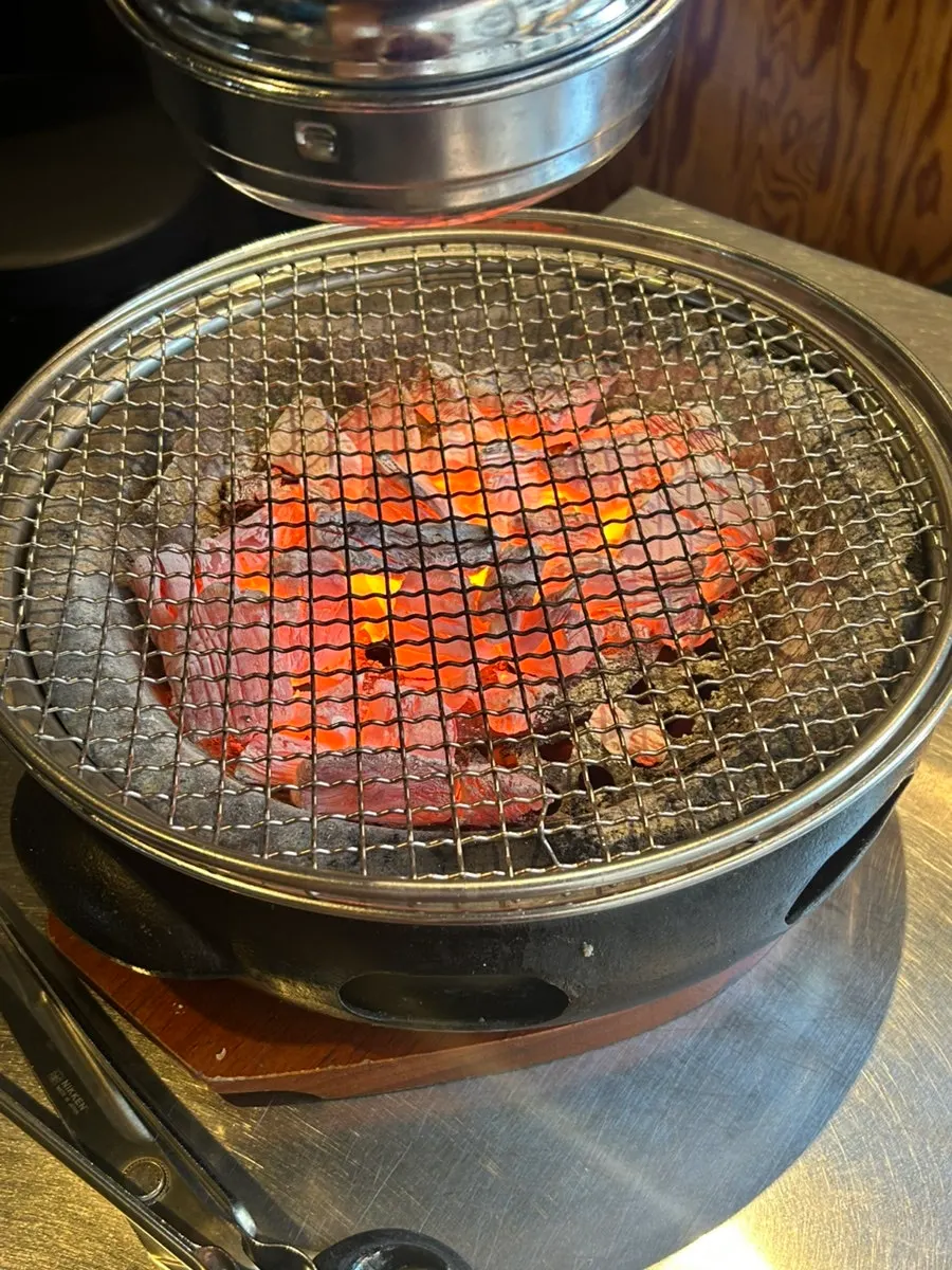 Charcoal prepared at the table