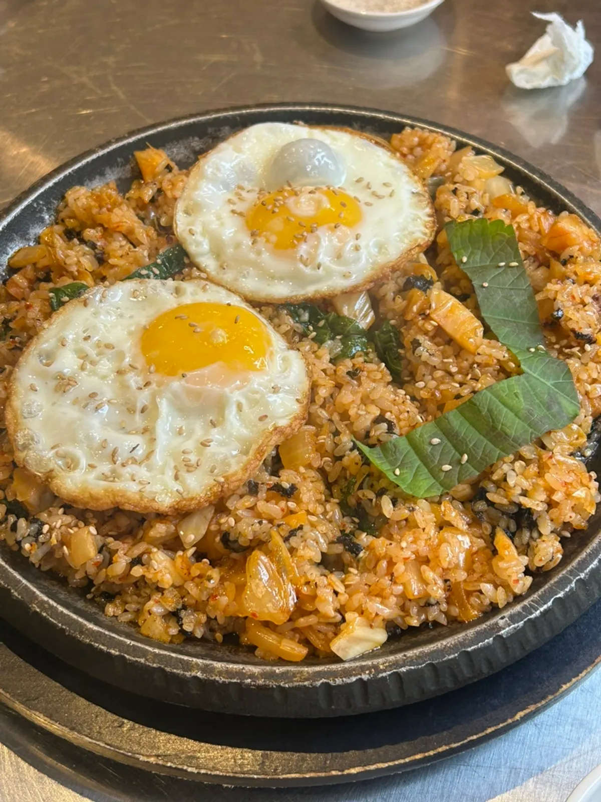 Yang fried rice on the grill
