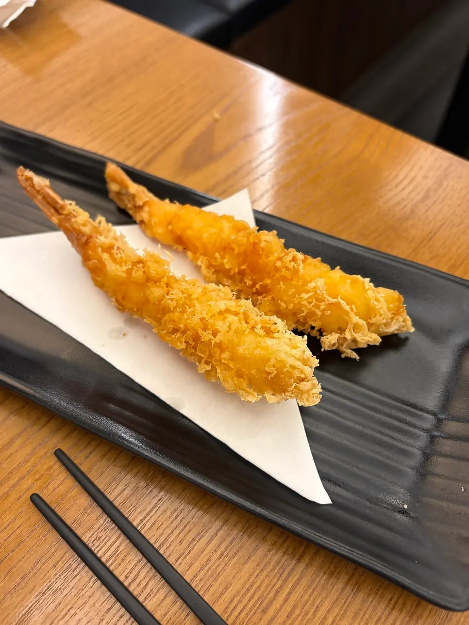 Order of toriten bukkake udon and shrimp