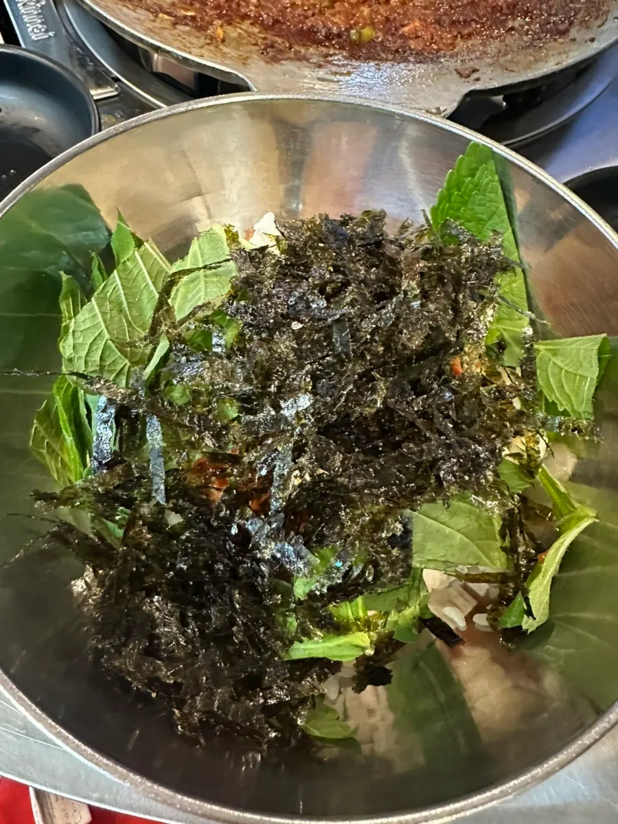 Ingredients for the special fried rice before cooking