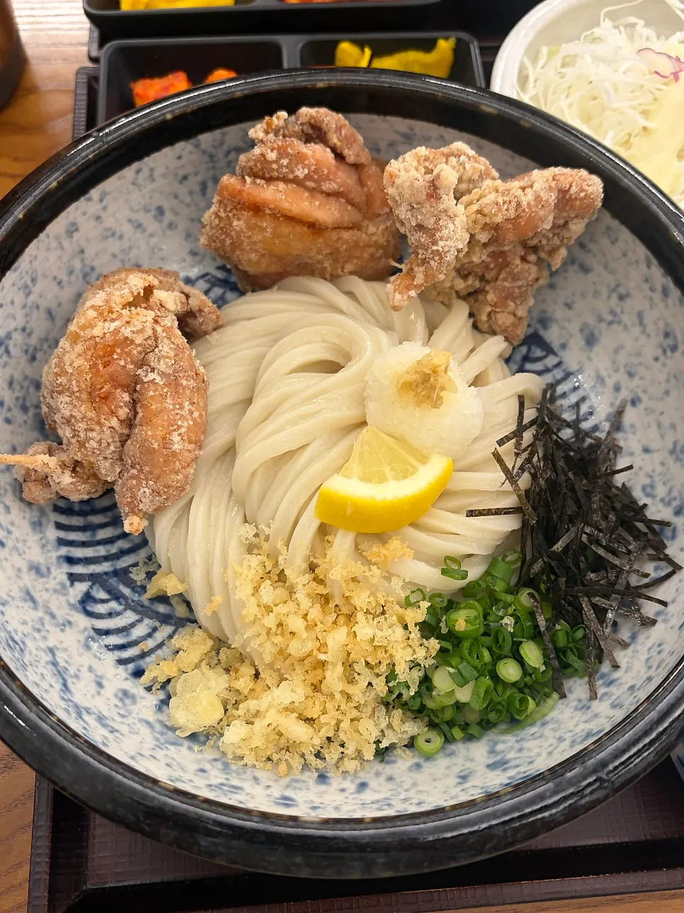 Toriten bukkake udon with extra tempura
