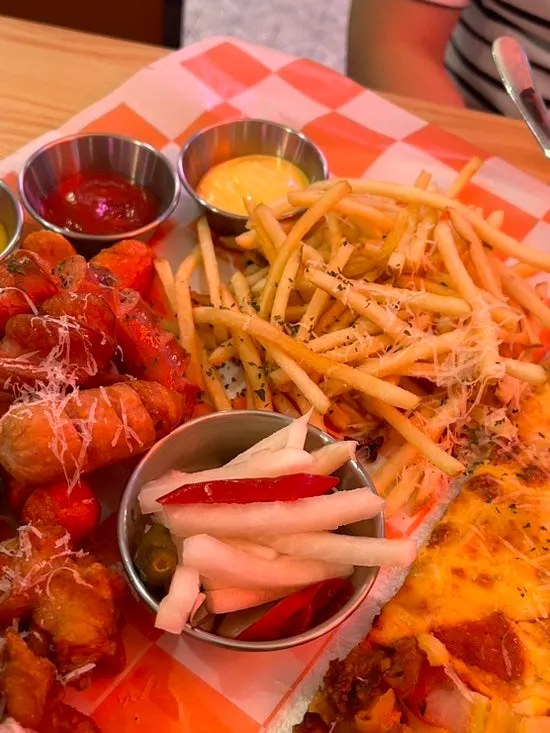 Assortment of pizza slices
