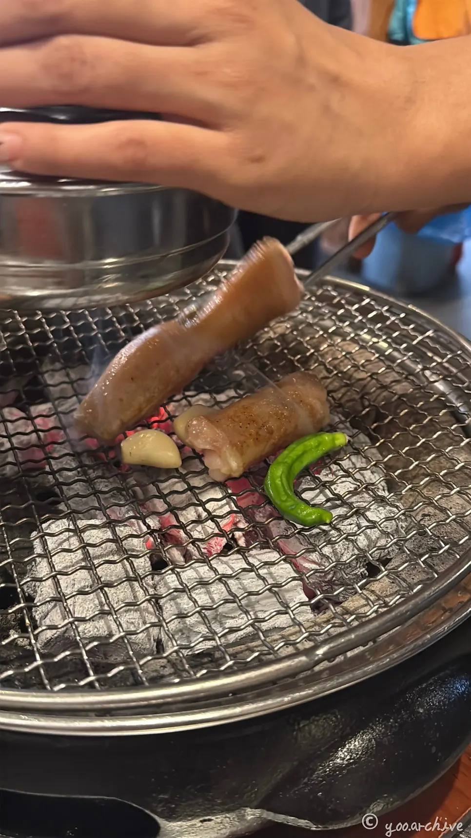 Close-up showing the thickness of the daechang