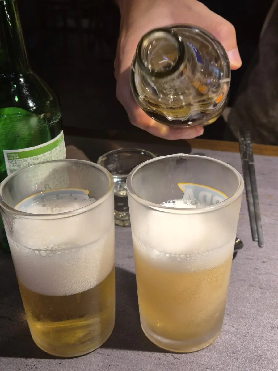A glass of beer ordered as an extra