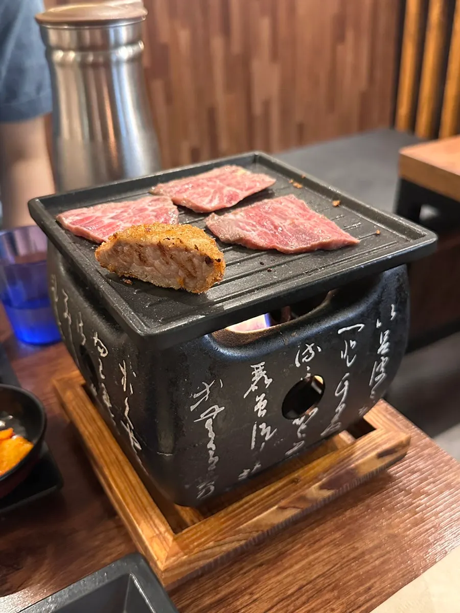 Plate of sliced steki set