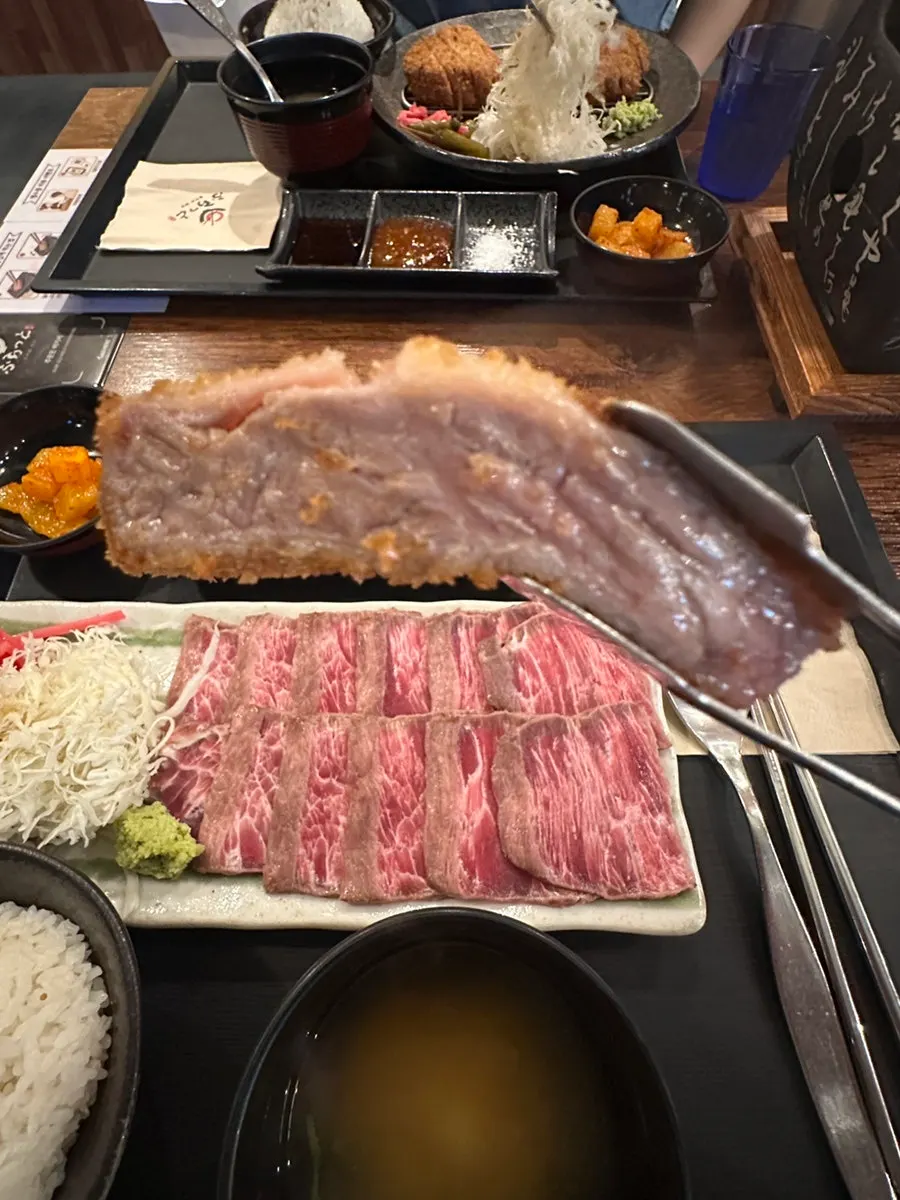 Full spread of the two-person table setting at Hurato Sikdang