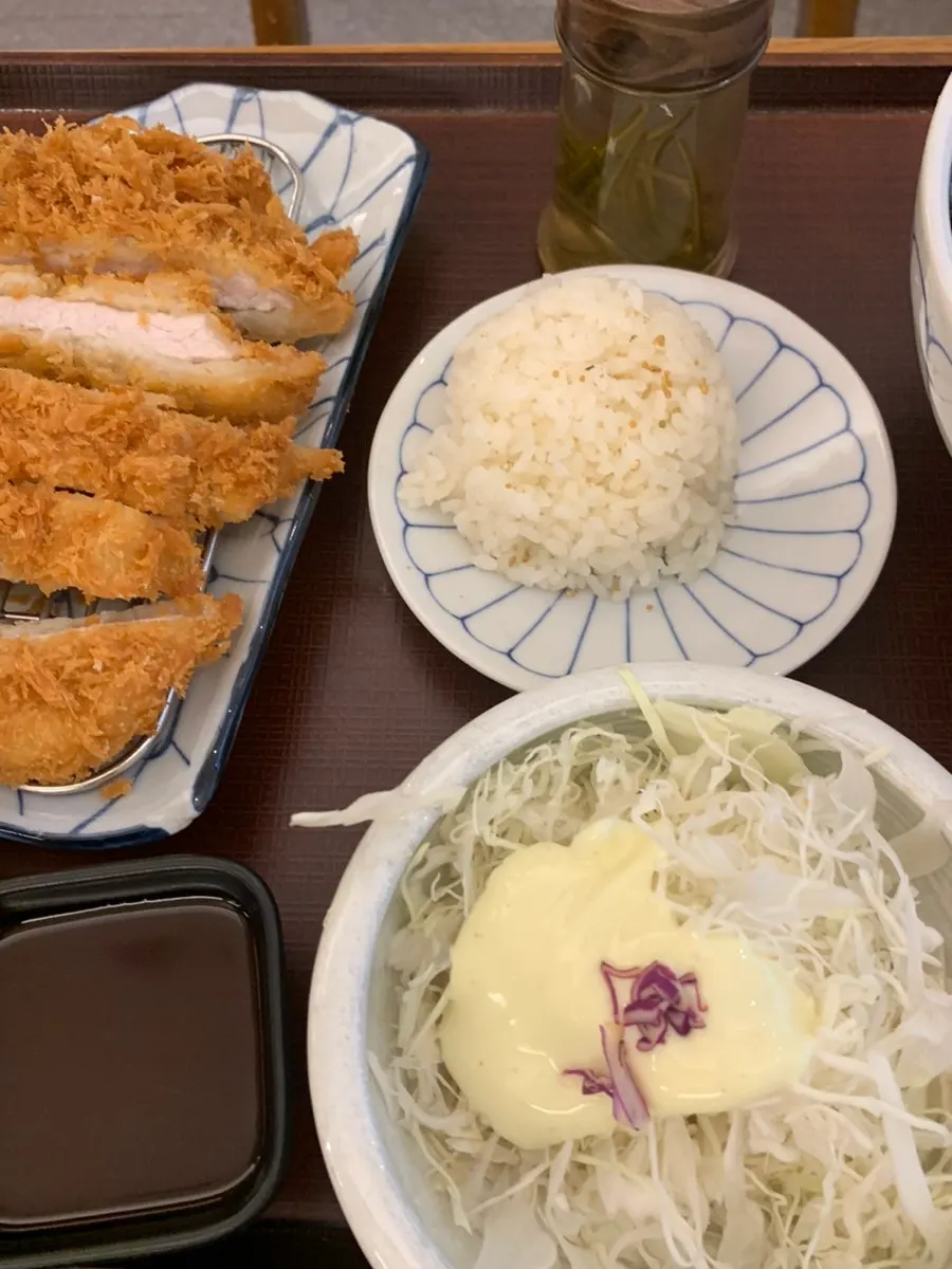 Overhead view of the mazesoba udon toppings