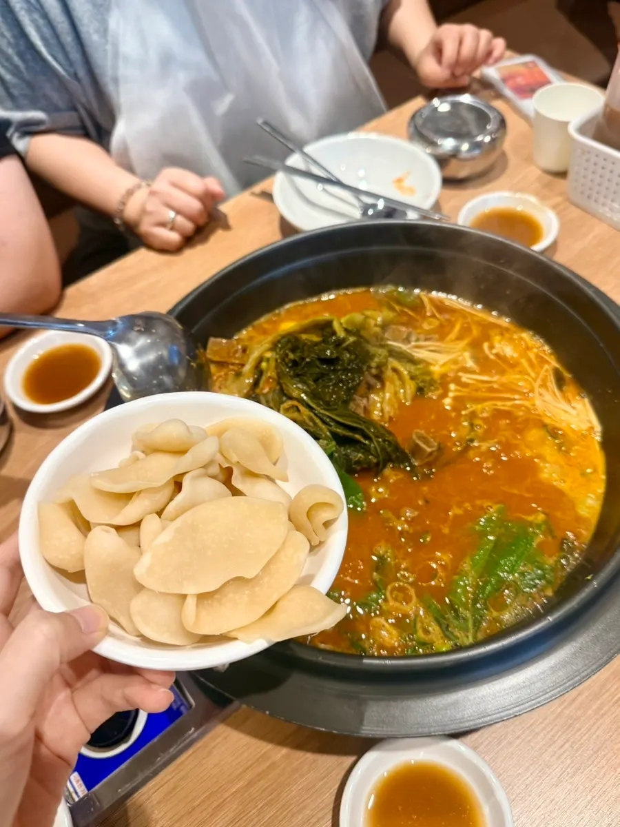 Gamjatang with potato sujebi add-on