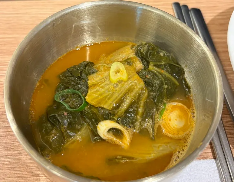 Gamjatang broth served with an order of braised pork bones