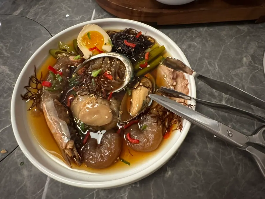 Handmade tteokgalbi and deodeok gui at Modam Itaewon