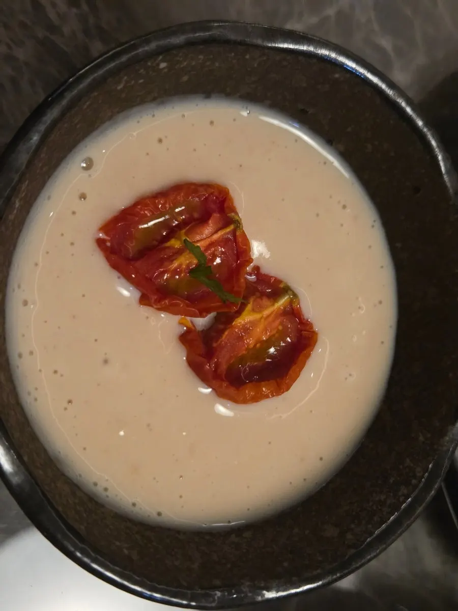 Soybean porridge appetizer served in an elegant bowl