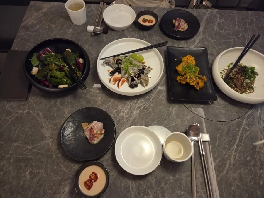 Hanjeongsik starter course served in a sleek bowl