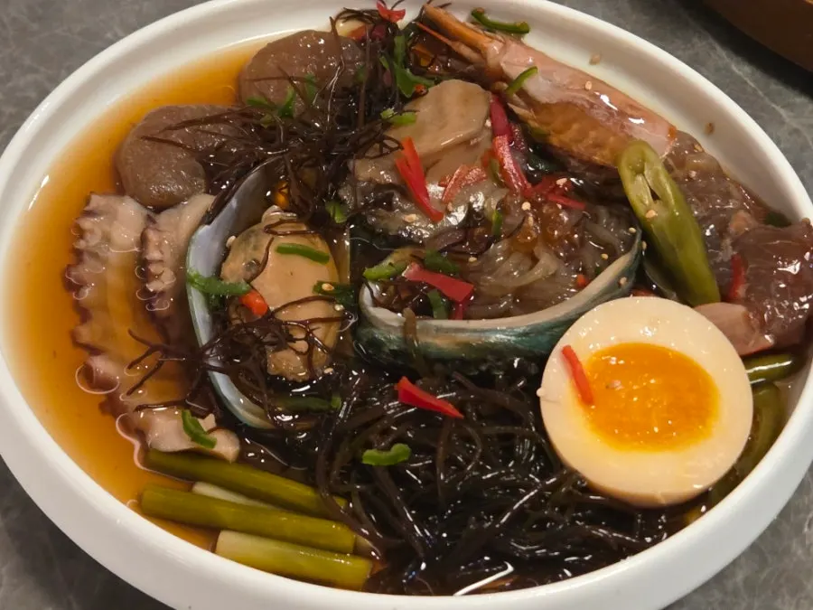 Mixed seafood jang with abalone and octopus