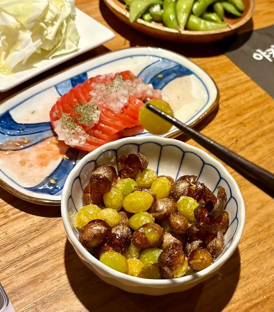 Close-up of the tomato salad