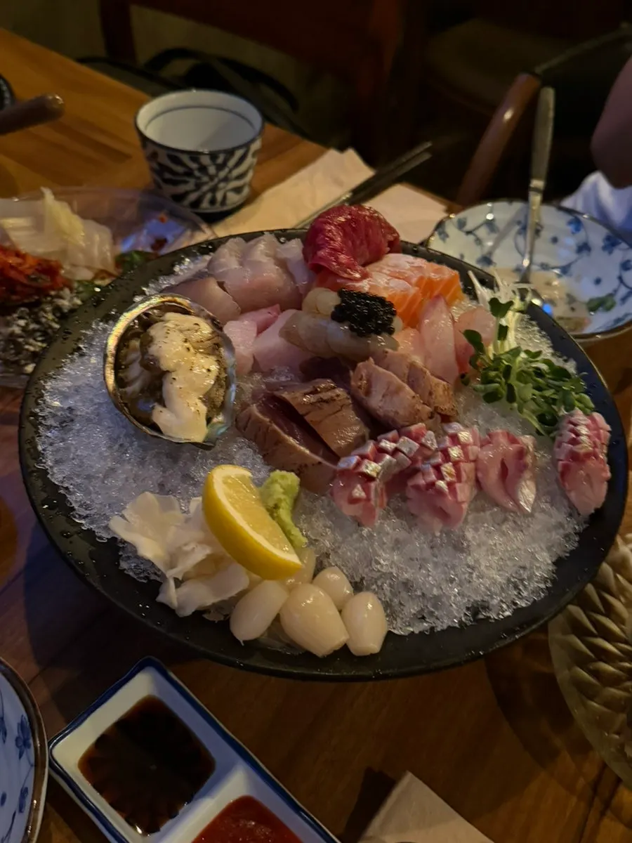 Full spread of Kuroiya's assorted aged sashimi platter