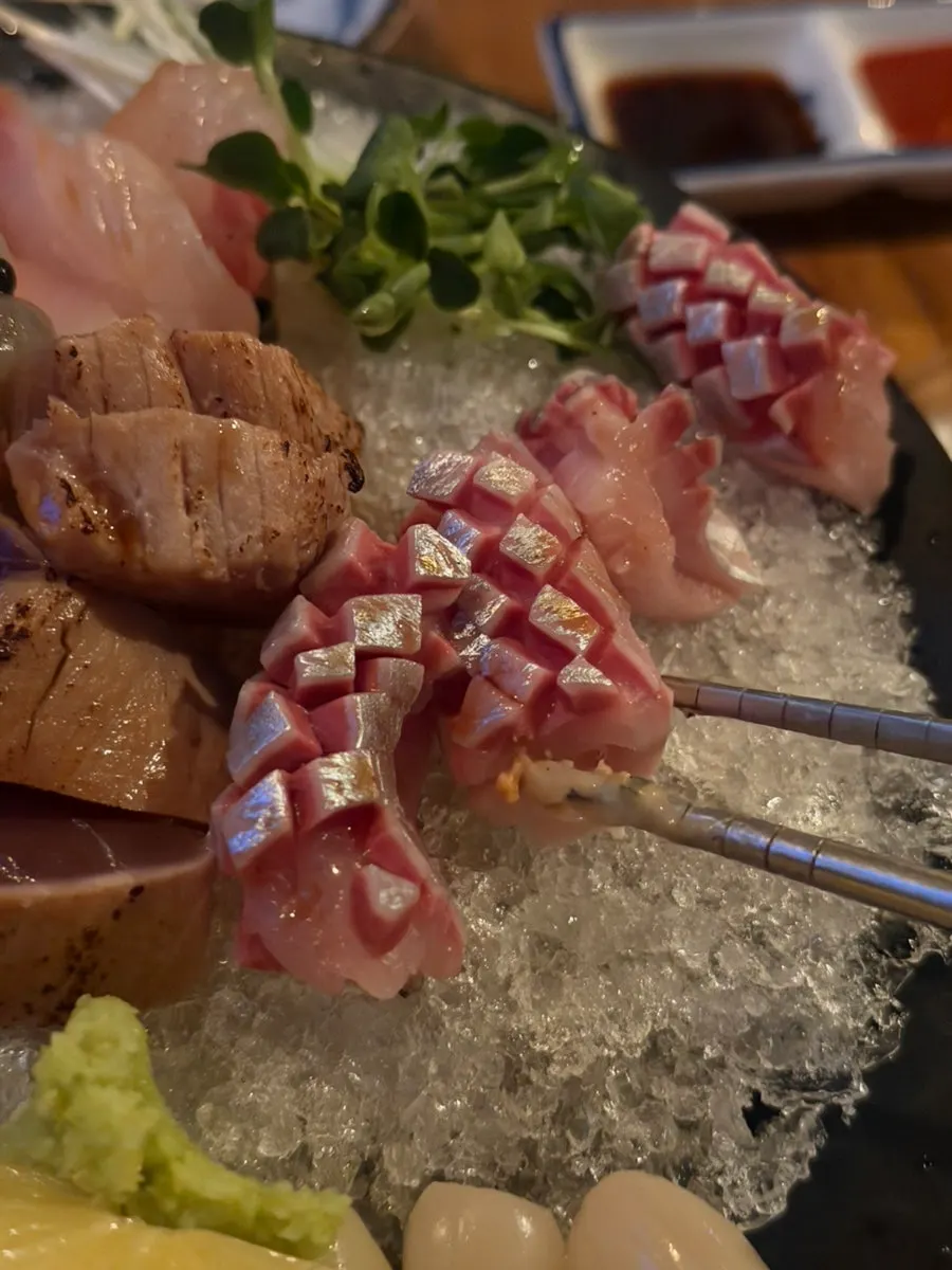 Assorted sashimi with herring, tuna, salmon and abalone