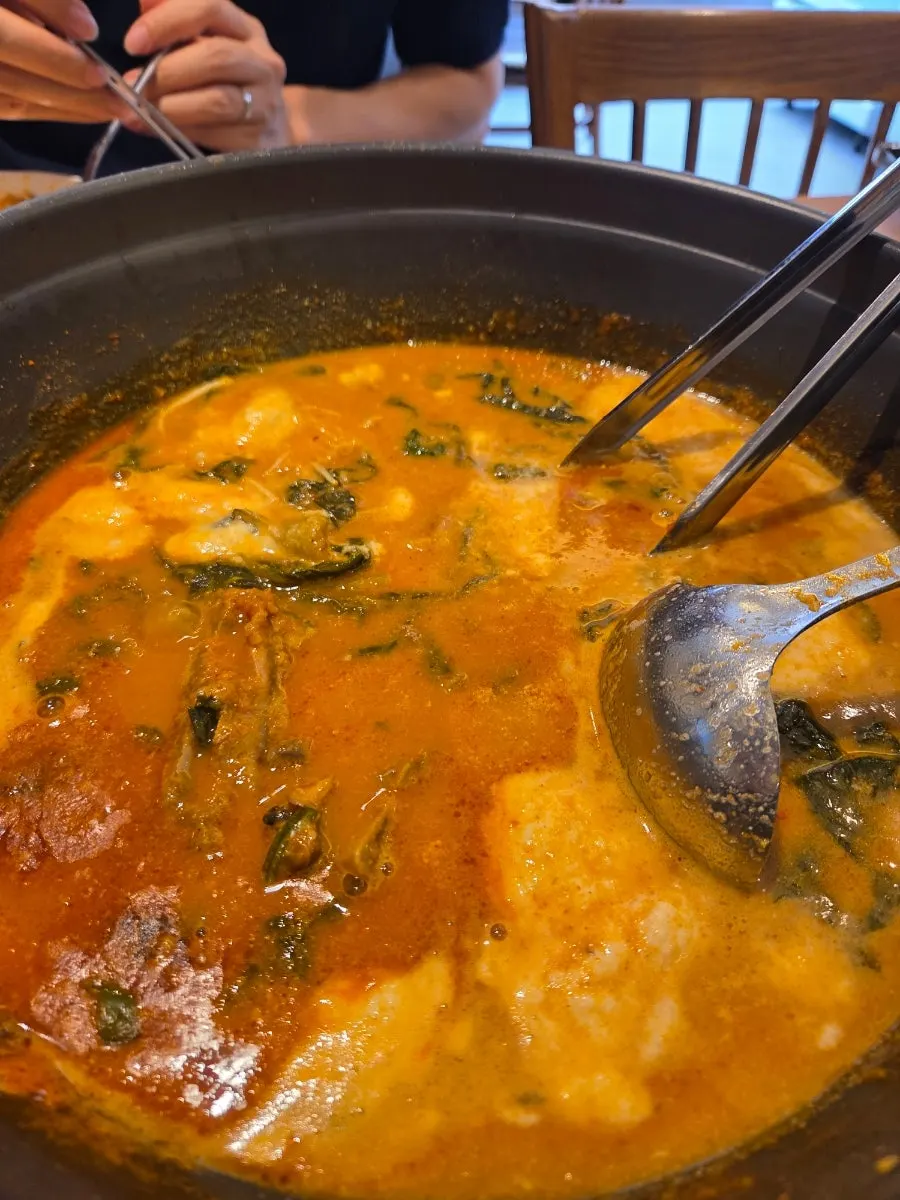 콩크림 감자탕 마무리 모습