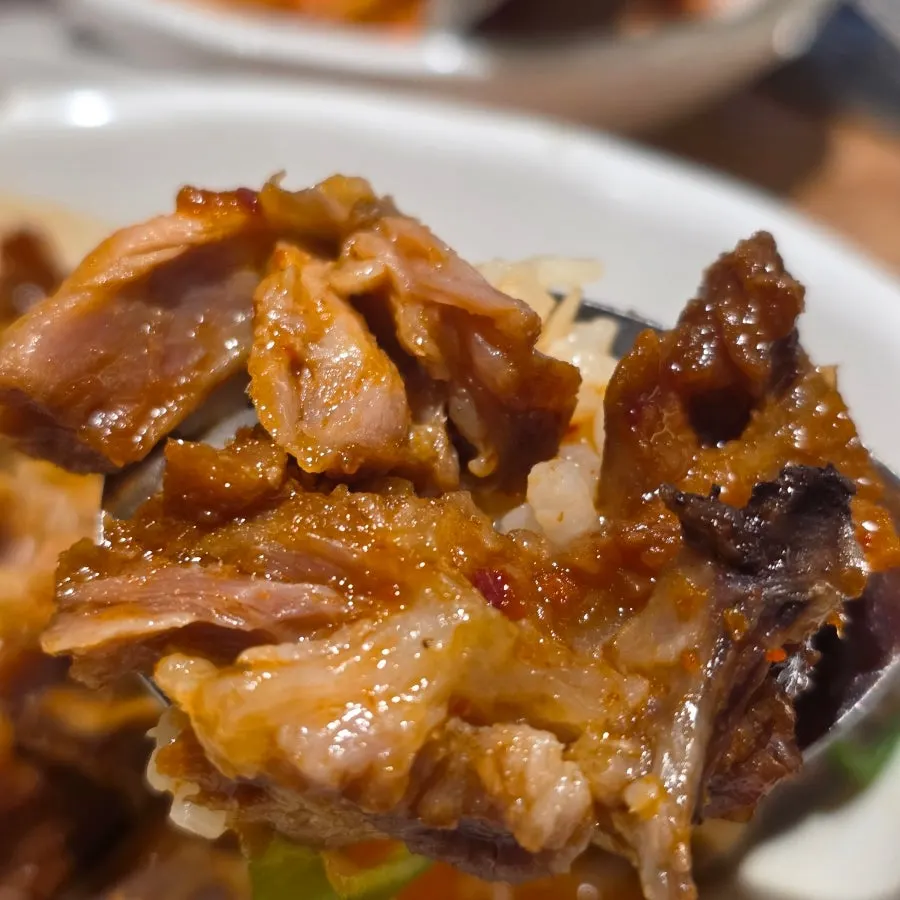 骨から柔らかく外れる骨蒸しの肉