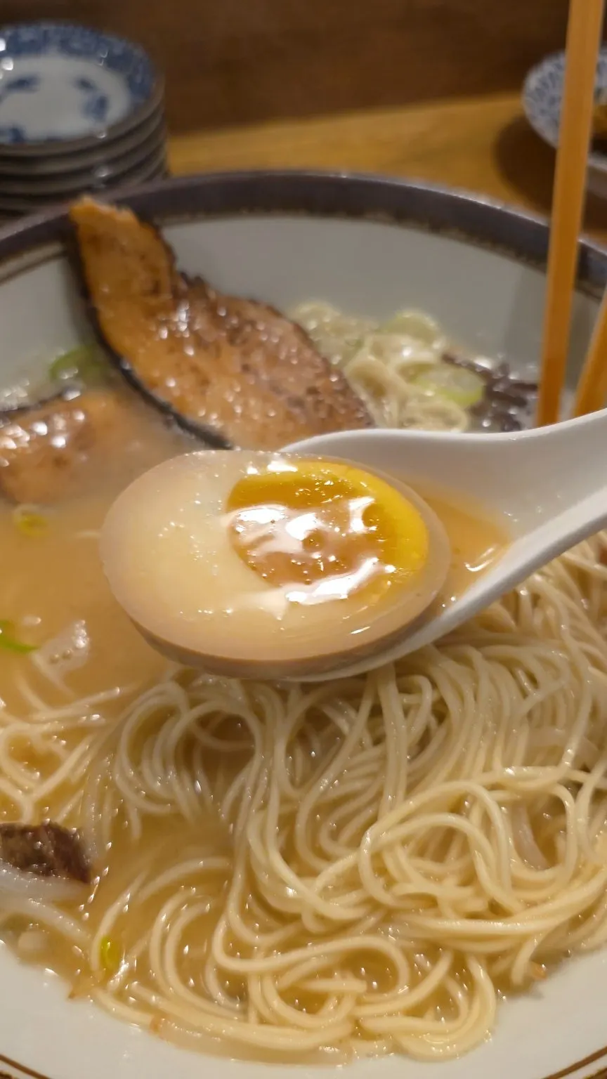 Ordered dishes at Okagura Ramen