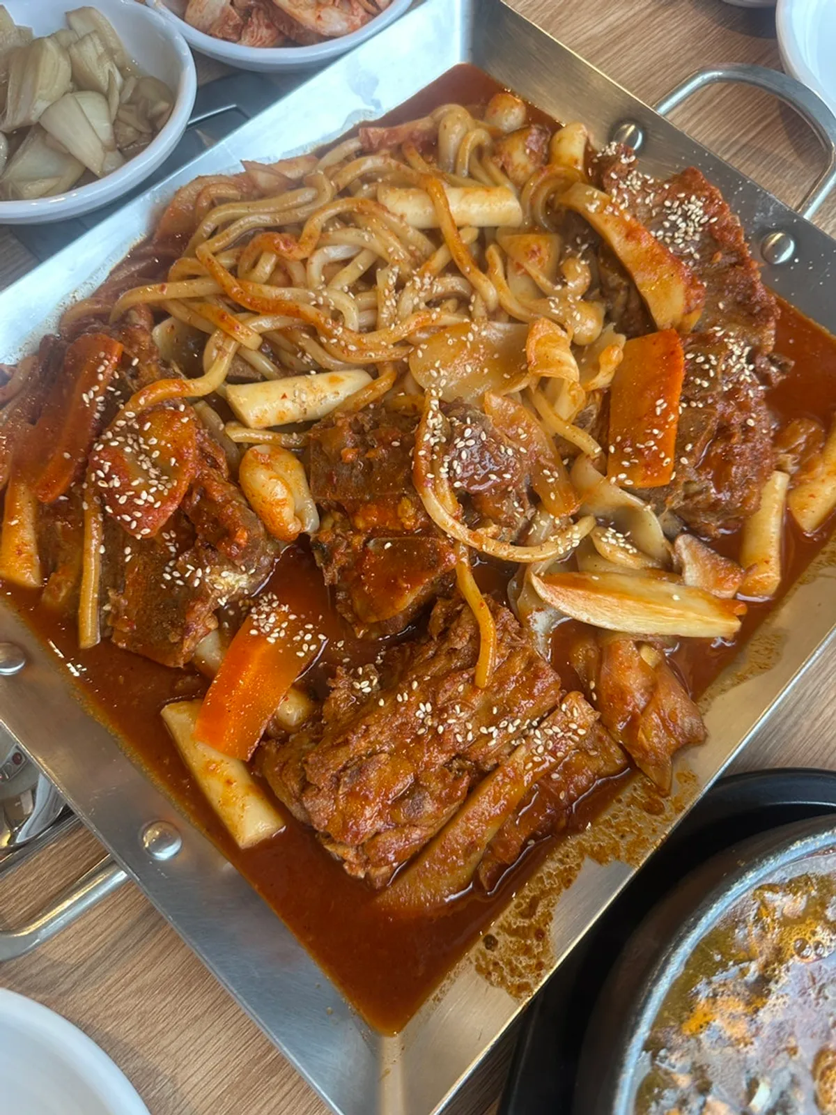 The Itaewon street scene while deciding on a lunch spot