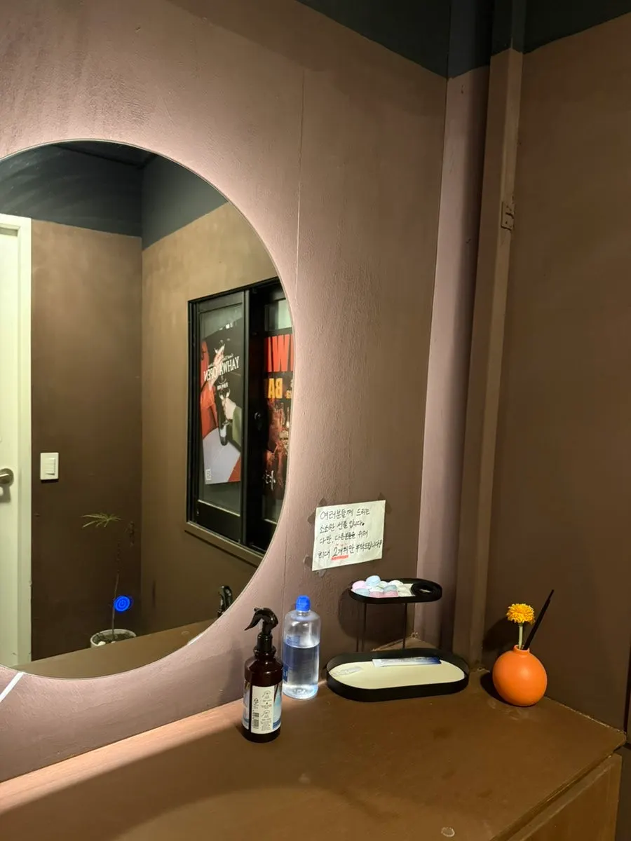 Restroom space inside the bar