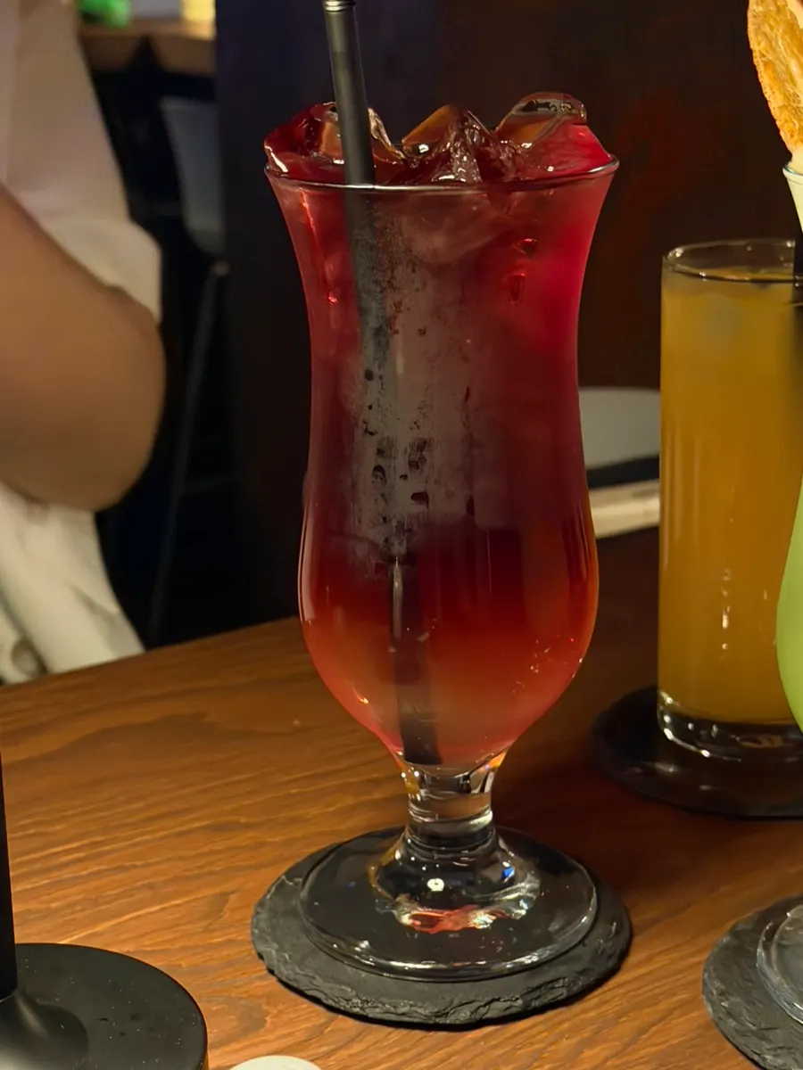 A glass of Jun Bug cocktail
