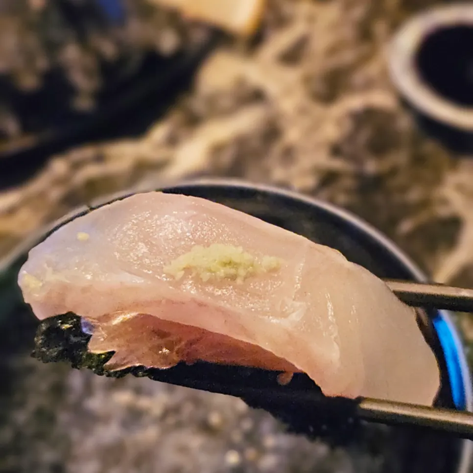 Halibut salt gimbap spread enjoyed alongside drinks