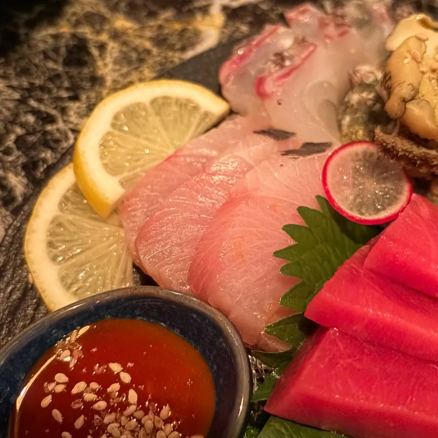 In-season summer amberjack sashimi