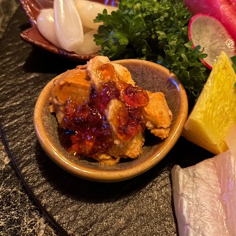 Ankimo included in the assorted sashimi platter