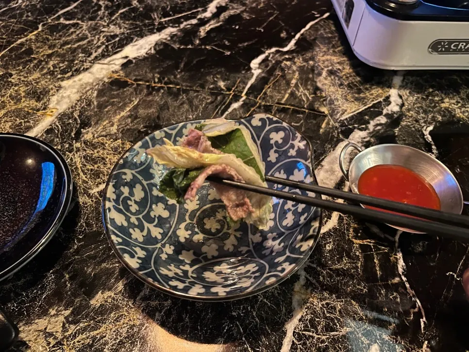Millefeuille nabe boiling on the table burner