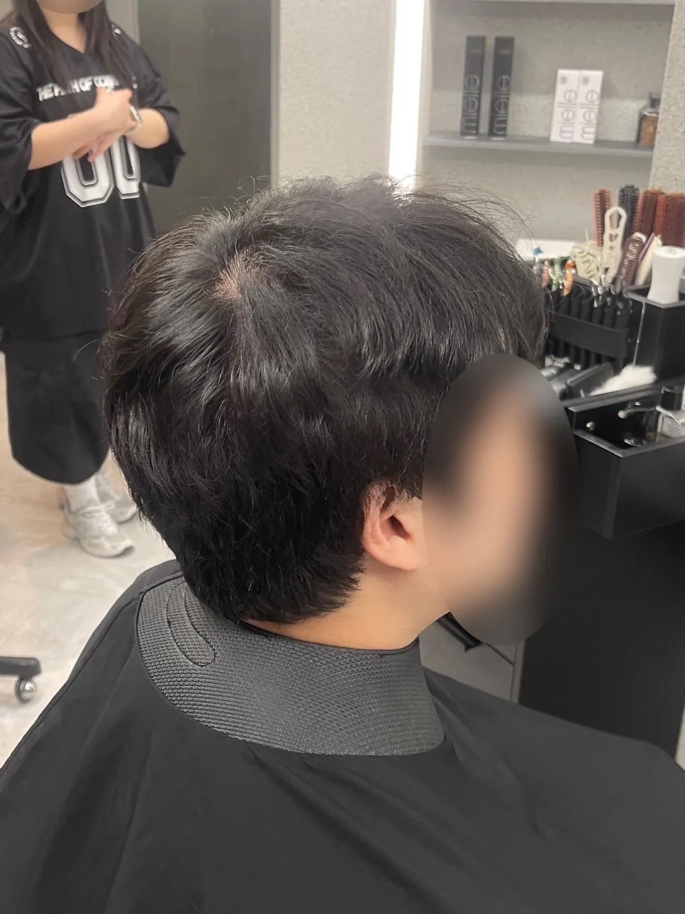 다운펌 드롭컷 비포 애프터 비교
