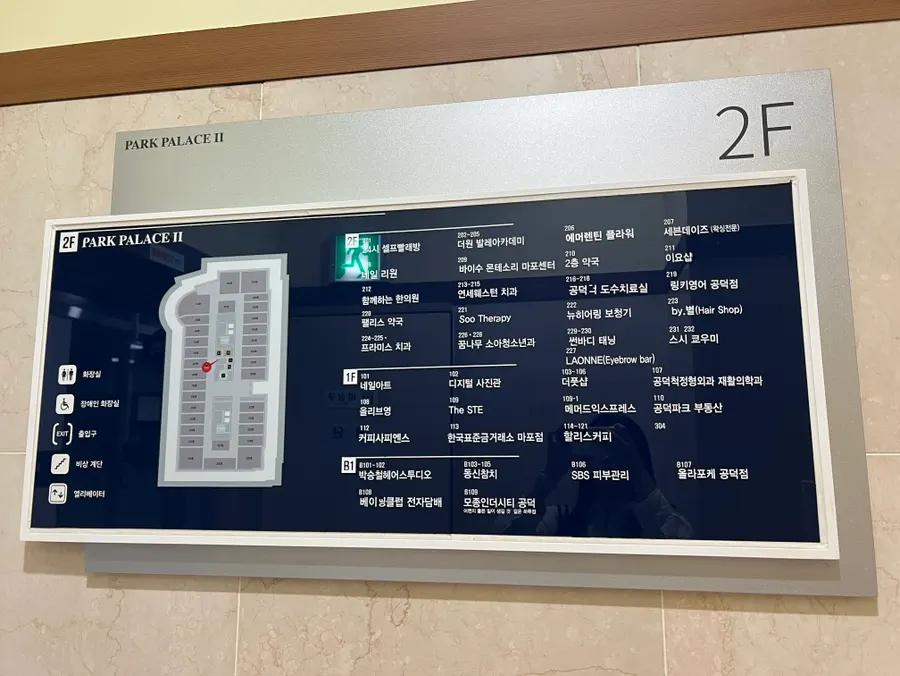 Floor directory inside the commercial building