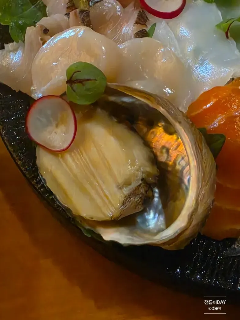 Abalone, octopus wasabi, scallop, and squid