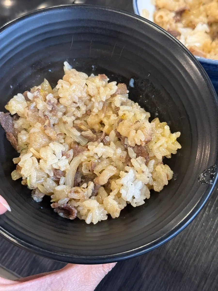 A spoonful of mixed gyudon